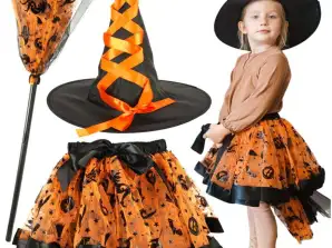 Costume de carnaval costume de sorcière 3 pièces orange