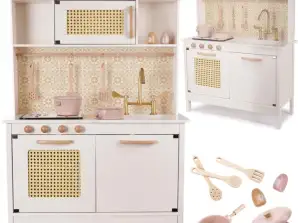 Kinderküche Holz MDF Retro mit Zubehör BOHO 100cm