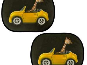 Static Curtain Sunscreen Car Window Shade Giraffe