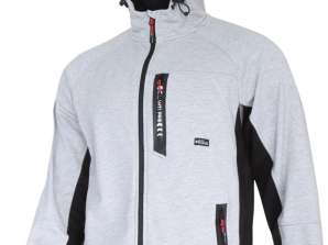 Grau-schwarzer Kapuzenpullover mit Reißverschluss 