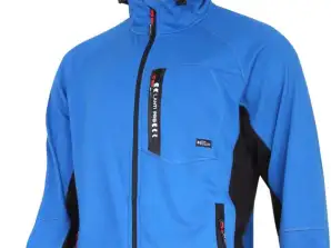 Blau-schwarzes Kapuzenpullover mit Reißverschluss 