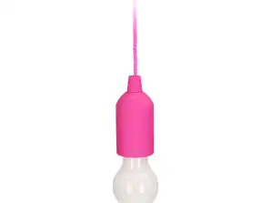 Paristokäyttöinen yövalo narulla 1W LED. 3 x AAA. vaaleanpunainen.