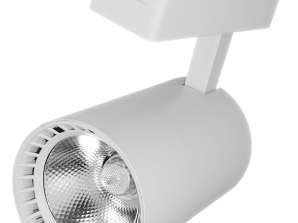 Lampe de magasin LED projecteur sur rail monophasé blanche 30W 2250 lm lumière froide 6000K