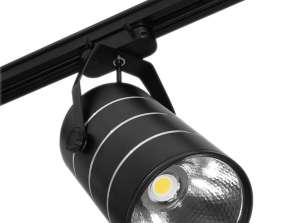 LED winkel lamp, eenfasige rail spotlight zwart 30W 2550 lm warm licht 3000K
