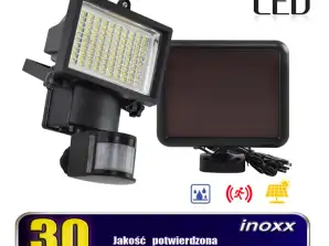 Zonnepanelen LED schijnwerper met 100 SMD diodes en bewegings- en schemeringssensor