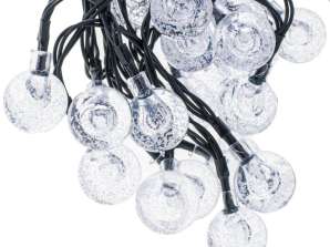 Saules lodveida dārza gaismas 7m 50LED auksti balts
