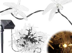 Lampes de jardin solaires libellules 6 5m 30LED blanc chaud
