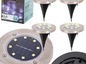 Aurinko maahan ajettavat puutarhavalaisimet 8LED 4kpl. lämmin valkoinen