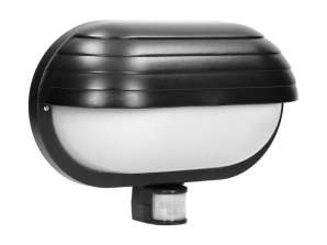 MUSAM. garden light with motion sensor 180°. 1x60W. E27. IP44. with cover. plastic. black