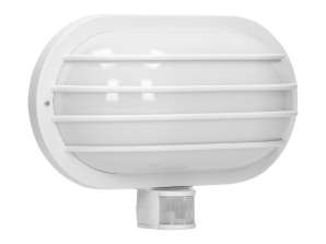 LASO. outdoor light fixture with motion sensor 180°. 1x60W. E27. IP44. plastic. white