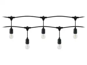 Sada osvětlení girlandy 1 šňůra 5m 5 těles 5 LED žárovek 1W E27. 3000K teplá 1 žárovka zdarma