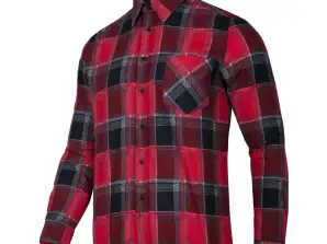 Piros kockás flanel ing. 120g/m2. 