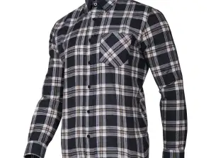 Koszula flanelowa krata granat beż.. 120g/m2. 