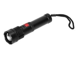 12W COB Taktische LED-Taschenlampe mit Zoomfunktion und 2200mAh Akku