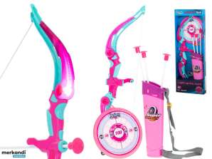 Arco con frecce e bersaglio, set da tiro rosa