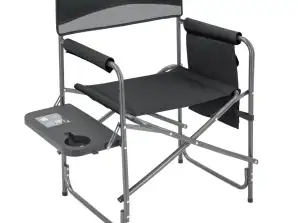 KING CAMP folding camping chair with armrests ASH B10 black gray