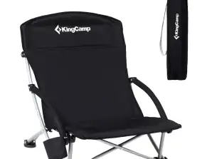 Camping folding chair KING CAMP Deluxe with armrests steel black