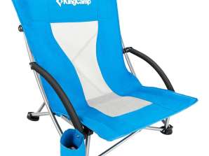Camping folding chair KING CAMP Deluxe with armrests steel blue