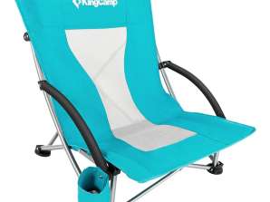 Camping folding chair KING CAMP Deluxe with armrests steel turquoise
