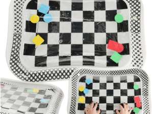 Sensorische aufblasbare Wassermatte für Babys schwarz-weiß Schachbrett XXL 65x50 cm