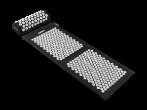 Acupressure mat with spikes and pillow. 130x50cm. XXL. gray spikes. Rebel Active