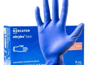 Blå nitrilhansker Mercator Nitrylex Basic størrelse XL 100 stk.