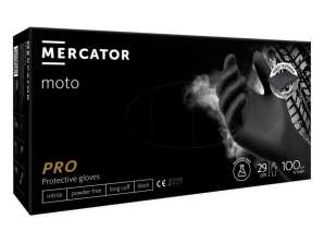 Guanti in nitrile nero Mercator moto taglia xl 100pz.