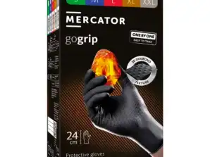 Guantes de nitrilo negro mercator gogrip uno por uno negro 100pcs. talla XXL