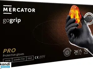 Svarte nitrilhansker mercator gogrip black 50 stk størrelse xl