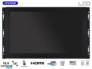 Touchscreen Monitor Open Frame LED 15 Zoll VGA HDMI BNC USB 12V 230V