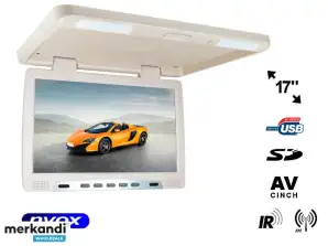 LCD Deckenmonitor 17 Zoll LED IR FM USB SD... NVOX RF1790U BE