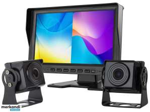 LCD Auto Monitor 9 Zoll AHD 4PIN mit Rekorderfunktion 12V 24V und 2 AHD Kameras