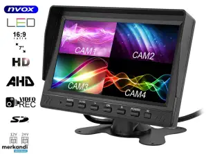 Auto-LCD-Monitor 7 Zoll AHD 4pin mit Rekorderfunktion 12V 24V