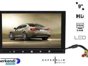 Aut monitor of vrijstaand LCD 9 inch LED HD VGA HDMI AV 12V 230V