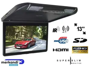 Hängender Auto Monitor LCD 13 Zoll HDMI USB SD... NVOX VRF1343U BL