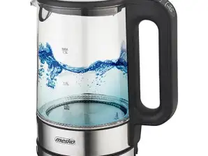 MS 1301 zwarte Glazen Waterkoker 1.7 l met temperatuurregeling.