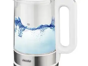 MS 1301 witte glazen waterkoker 1,7 l met temperatuurregeling