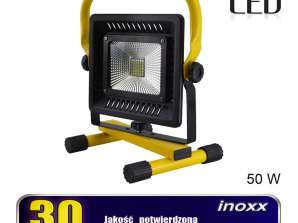 Prenosni LED reflektor 50W 6000K aku/230V