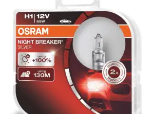 Halogenlamper OSRAM H1 12V 55W P14 5S Night Breaker Silver 100 /2 stk.