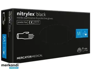 Guanti in nitrile neri Mercator Nitrylex Basic misura M 100 pz