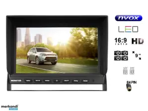 Automobilmonitor oder freistehender LCD 9 Zoll HD Rückfahrmonitor mit 4 Kamerasupport 12V 24V... NVO