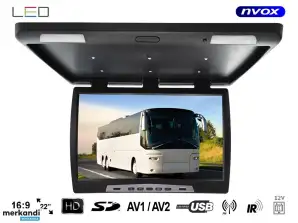 Visoce LCD monitor 22 palcev za stropno namestitev LED USB SD IR FM 12V 24V... NVOX RF 2289U BL 24