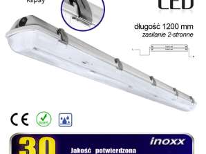Hermetische industriële verlichting IP65 LED 2x120cm T8 G13 van beide zijden gevoed
