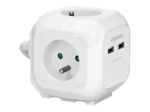 Удлинитель 4-кратный 2P З. зарядное устройство 2xUSB. 1.4м H05VV F 3x1mm2. белый