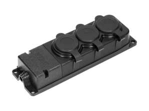 Водонепроницаемый и ударопрочный разветвитель. IP44. 3 гнезда 2P Z. 16A. 230V AC. резиновый. огнестойкий. версия шукко