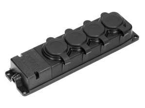 Брызгозащищенный и ударопрочный сплиттер. IP44. 4 розетки 2P Z. 16А. 230 В переменного тока. резина. Огнезащитных