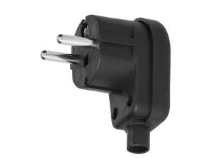 Winkelstecker. Uni Schuko. Zerlegbar. Schwarz