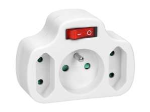 Распределитель 1x2P Z. 2x2P/II с выключателем. белый