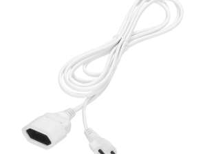 Flacher Haushaltsverlängerungskabel 1x2P 1,5m PVC H03VV F 2x0,75mm? 230VAC