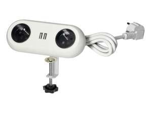 Møbelkontakt med monteringshåndtak. USB-lader. 2 kontakter 2P Z. 2xUSB. kabel 3x1.0mm? 1.5m. hvit